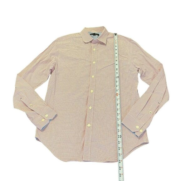 Banana Republic Soft Wash Mens Medium Blue/Red Plaid Long Sleeve Button Up Shirt - Picture 4 of 8